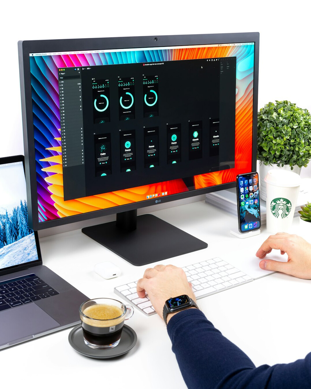 Laptop screen with analytics charts and data dashboard