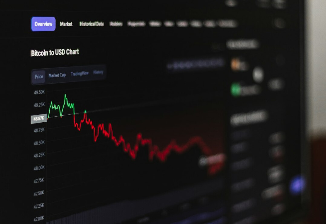 data analytics chart on screen